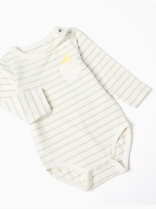Body à manches longues rayé + pantalon - Kiabi
