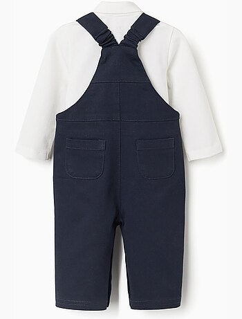 Body à manches longues + salopette en sergé