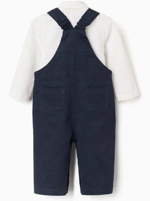 Body à manches longues + salopette en sergé - Kiabi