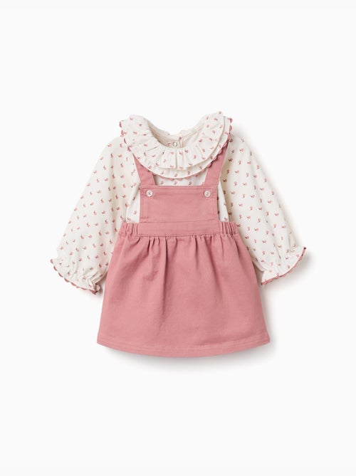 Body à motif fleuri + robe salopette - Kiabi Body à motif fleuri + robe salopette - Kiabi