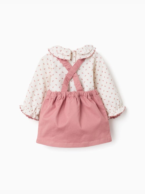 Body à motif fleuri + robe salopette - Kiabi Body à motif fleuri + robe salopette - Kiabi