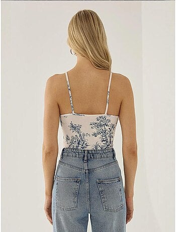 Body à motifs inspiré du corset