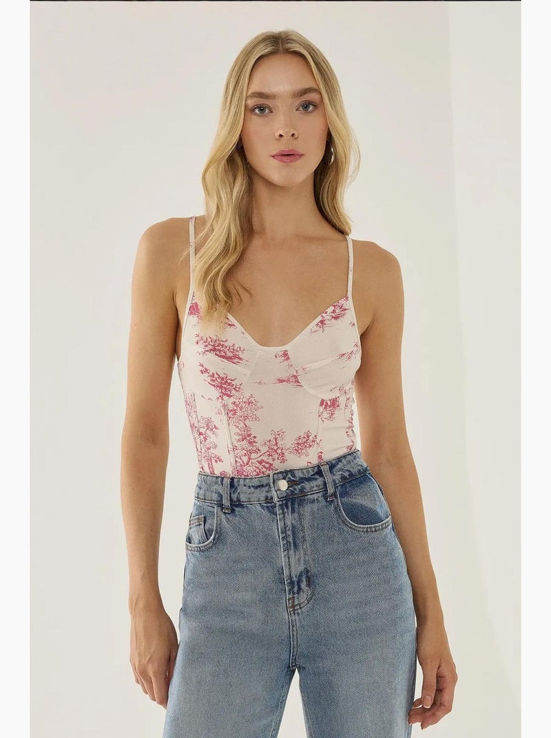 Body à motifs inspiré du corset hiccup Rose - Kiabi