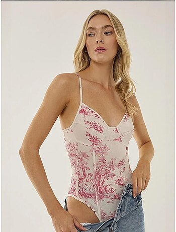 Body à motifs inspiré du corset