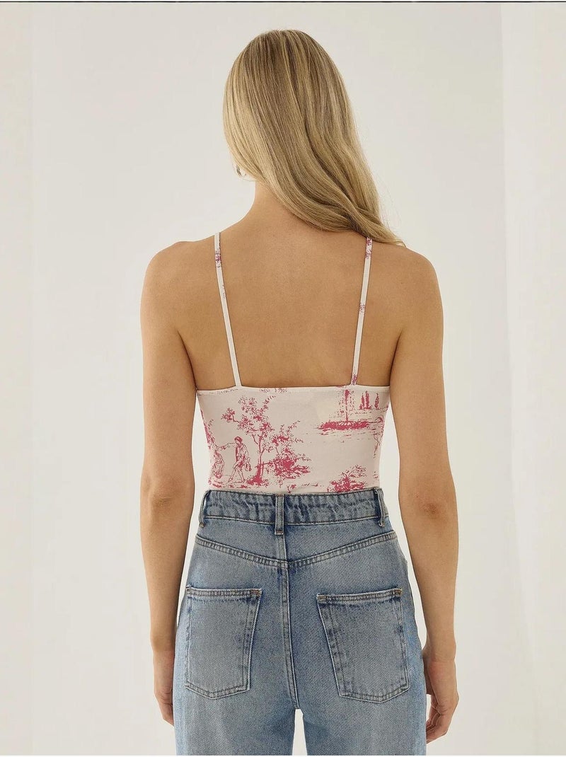 Body à motifs inspiré du corset Rose - Kiabi