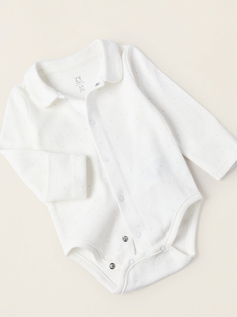 Body à Pois + Combi-Short en Velours Gris clair - Kiabi