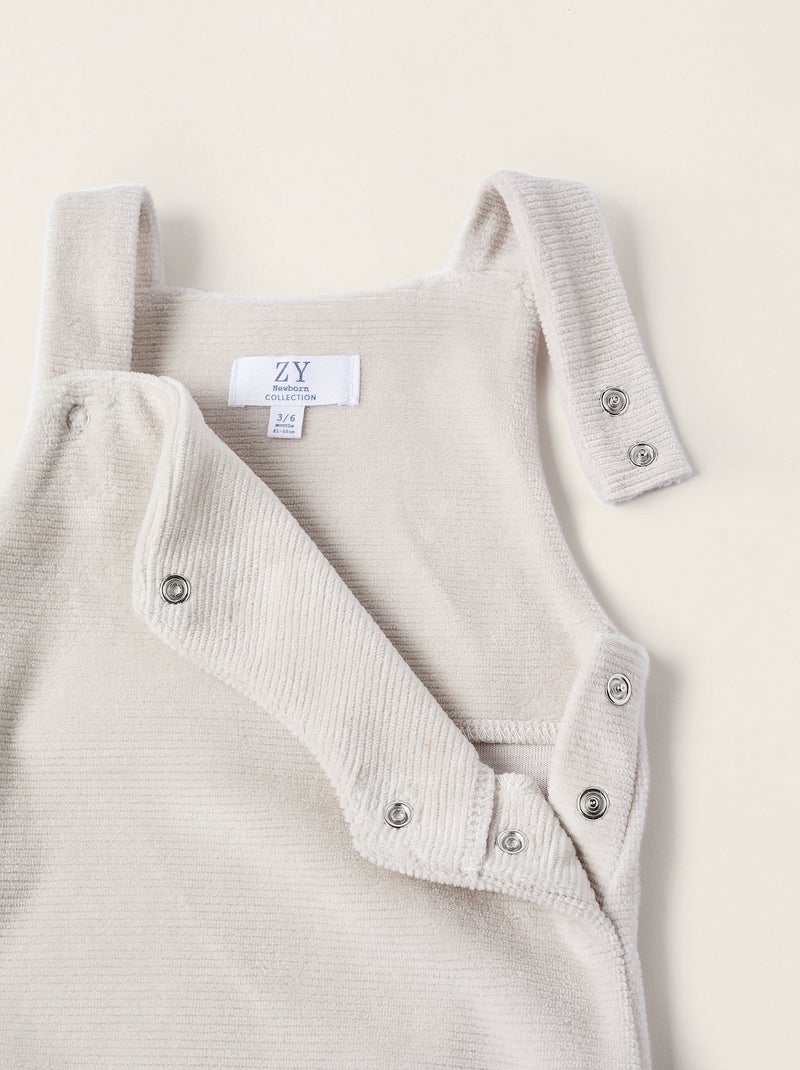 Body à Pois + Combi-Short en Velours Gris clair - Kiabi