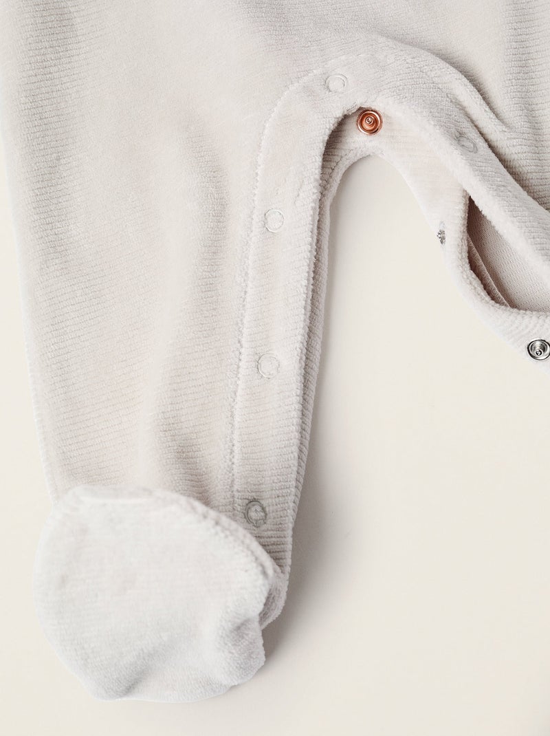 Body à Pois + Combi-Short en Velours Gris clair - Kiabi