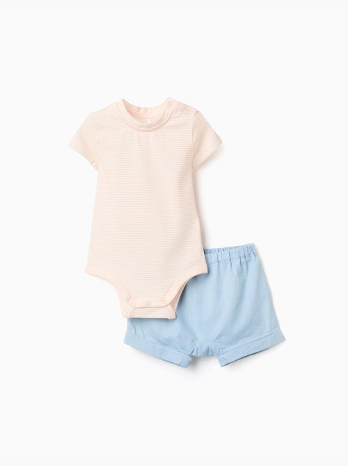 Body à rayures + short en jean - Kiabi