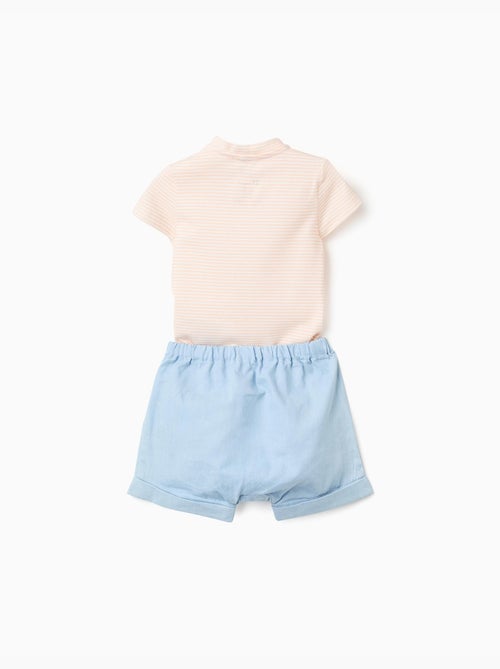Body à rayures + short en jean - Kiabi
