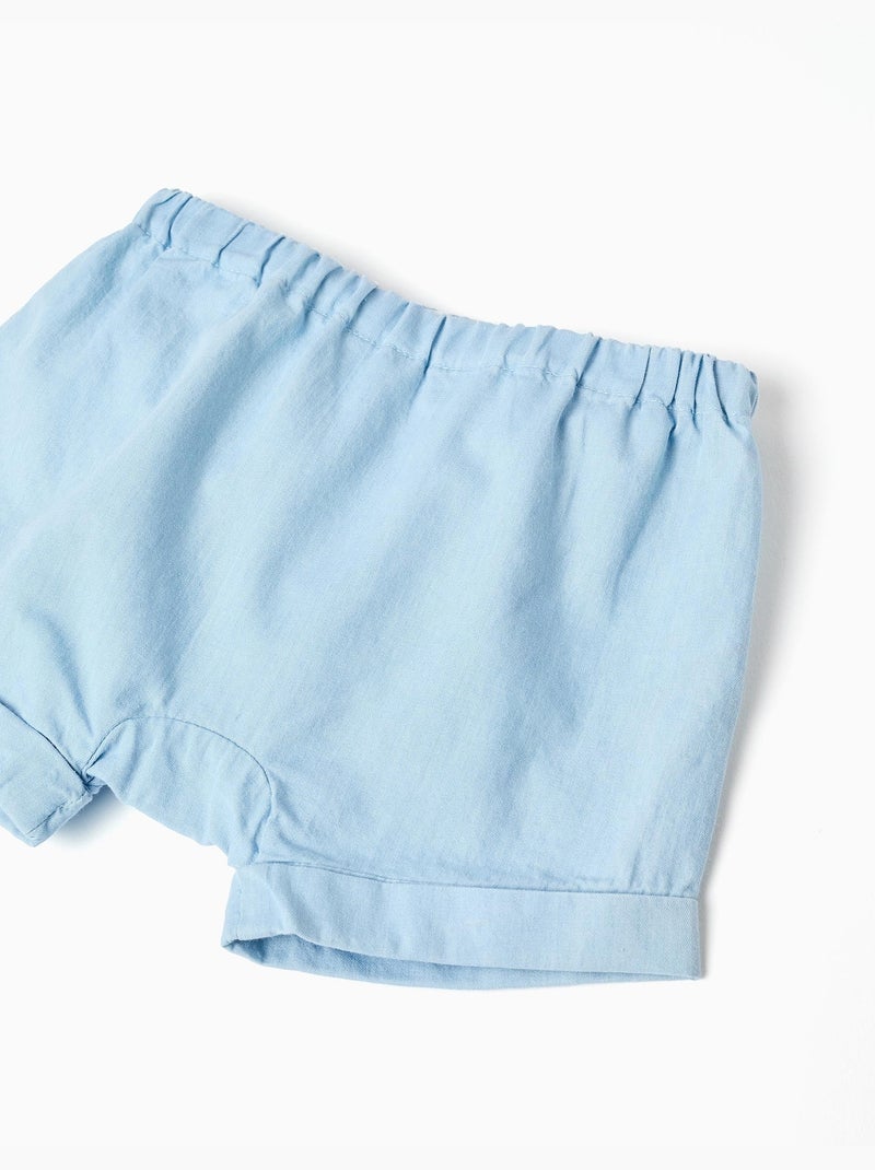 Body à rayures + short en jean Bleu clair - Kiabi