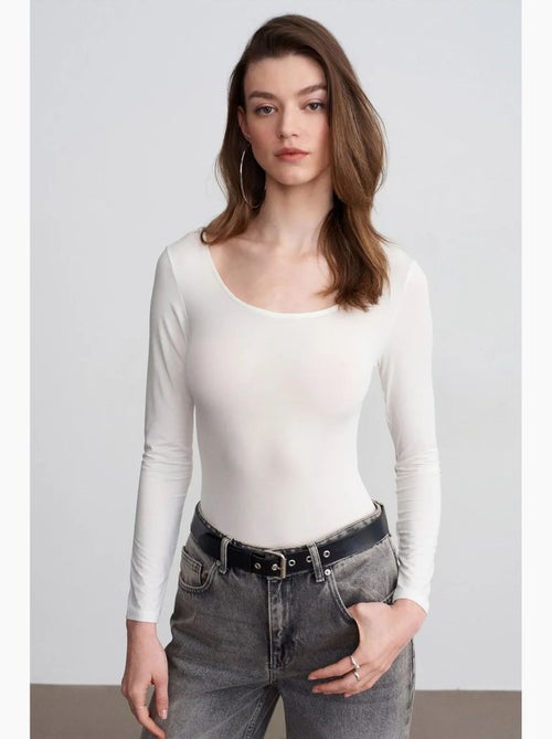 Body ajusté en jersey modal dilvin - Kiabi Body ajusté en jersey modal dilvin - Kiabi