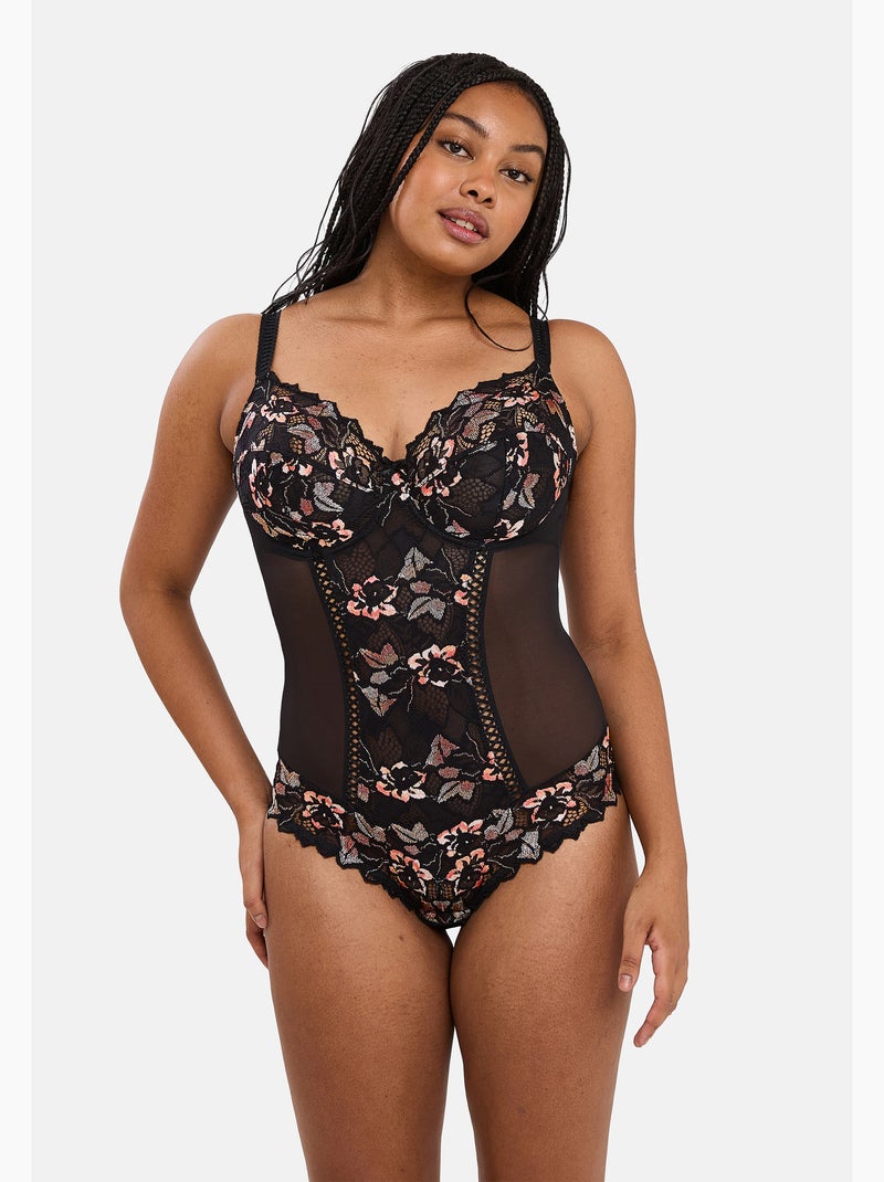 Body arum cabaret sans complexe lingerie Noir Rose Gris - Kiabi