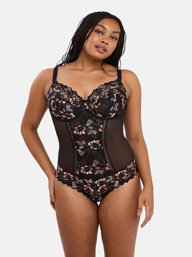 Body Arum Cabaret Sans Complexe Noir Rose Gris - Kiabi