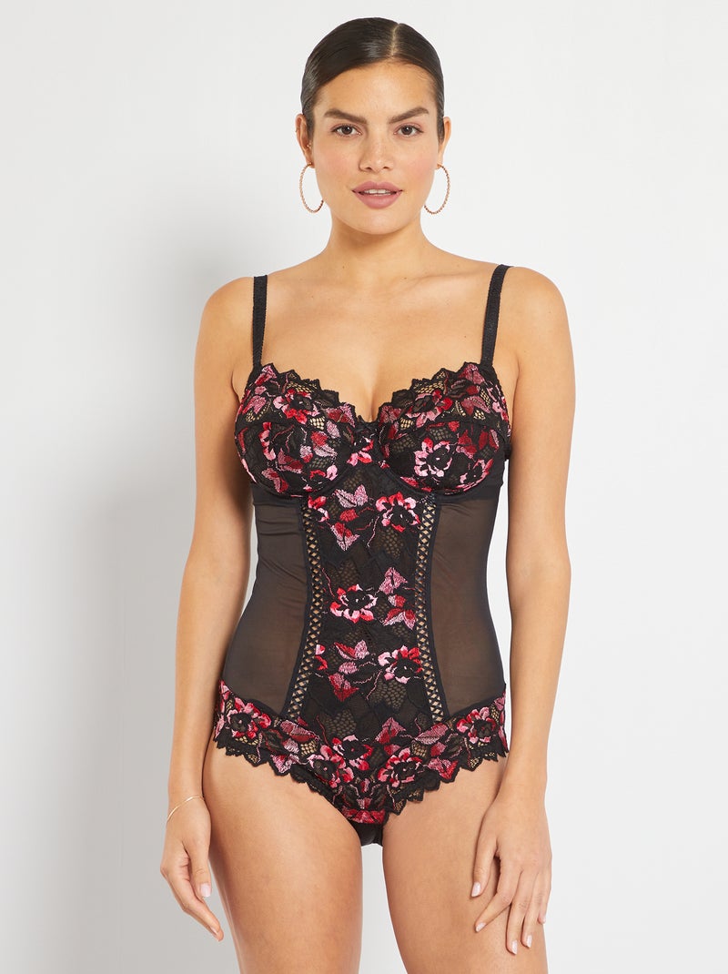 Body Arum Gala 'Sans Complexe' noir/rose - Kiabi