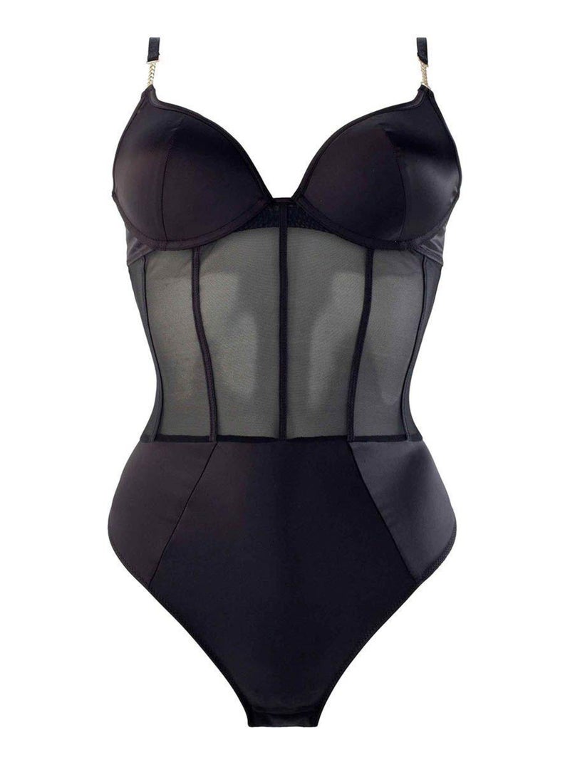Body AVA satin - Morgan Lingerie Noir - Kiabi