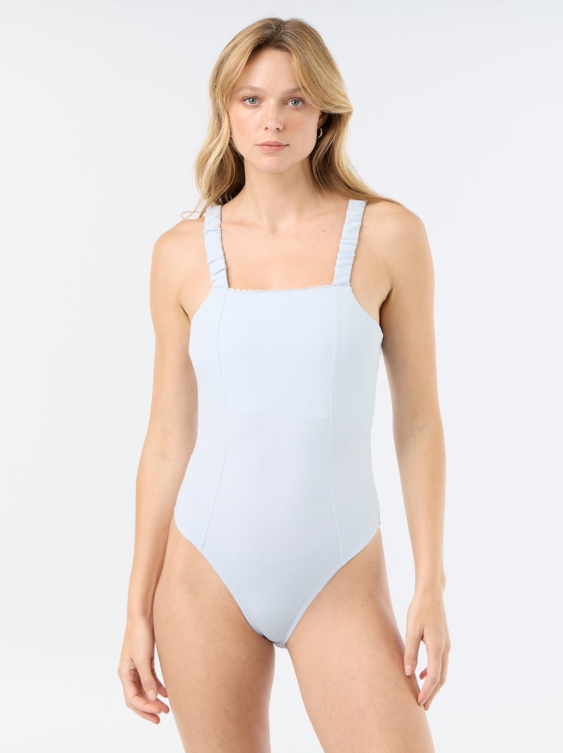 Body avec bretelles élastiquées Bleu - Kiabi