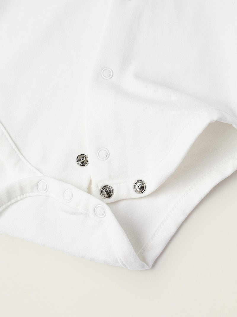 Body avec broderie florale, avec boutons-pression ISTANBUL Blanc - Kiabi