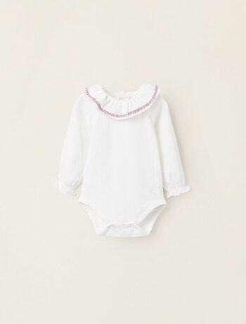 Body avec Col à Volants et Broderies