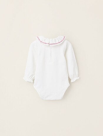 Body avec Col à Volants et Broderies