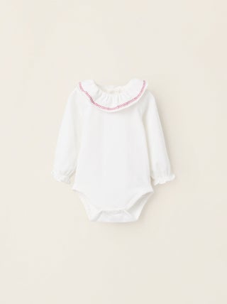 Body avec Col à Volants et Broderies