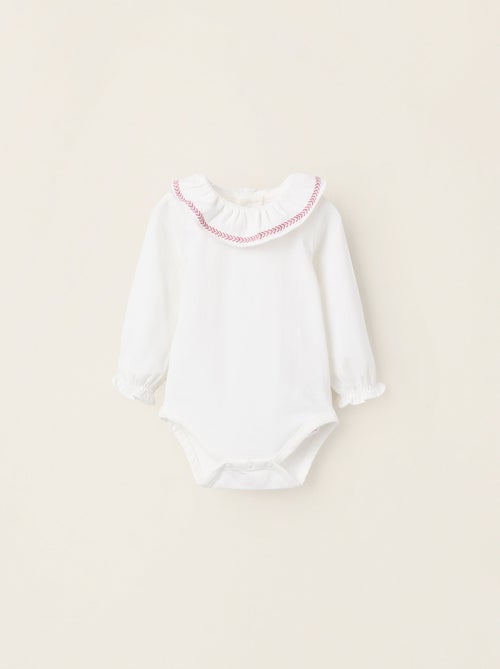Body avec Col à Volants et Broderies - Kiabi