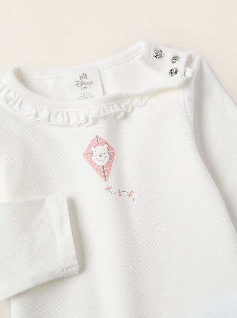 Body avec Col à Volants Winnie Blanc - Kiabi