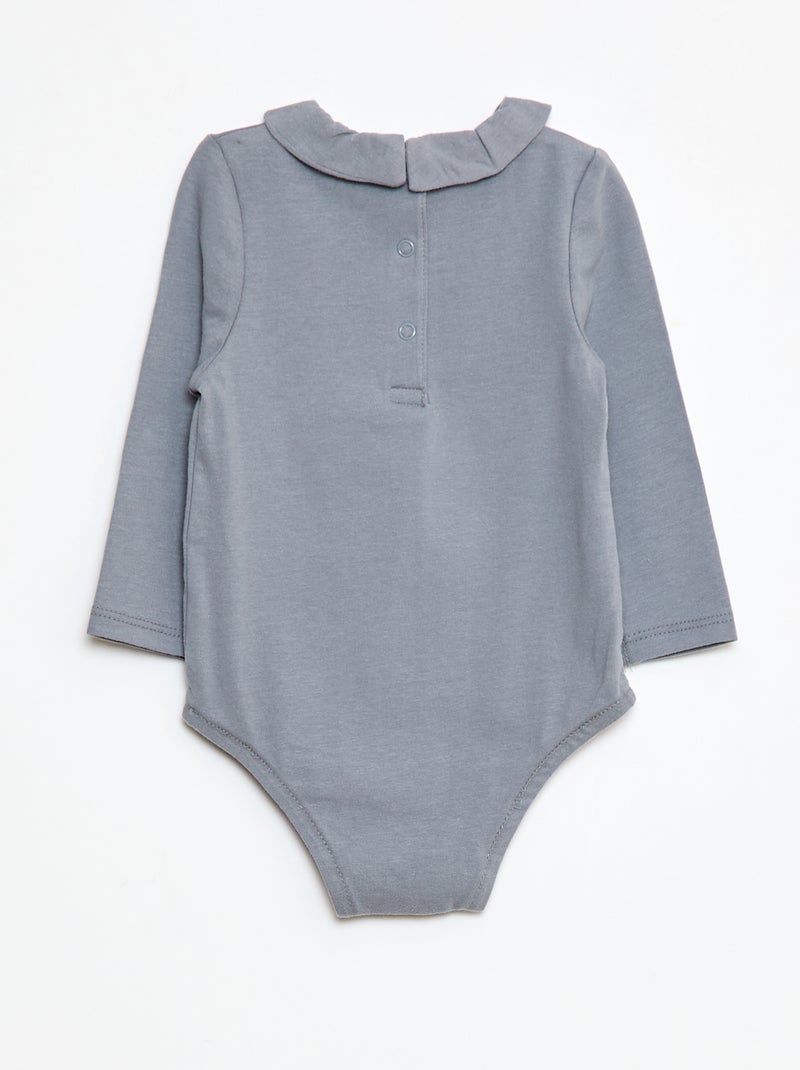 Body avec col claudine Bleu - Kiabi