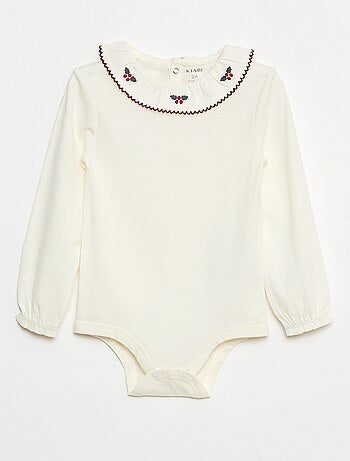 Body avec col claudine et manches longues