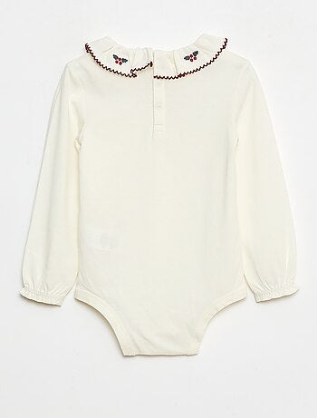 Body avec col claudine et manches longues