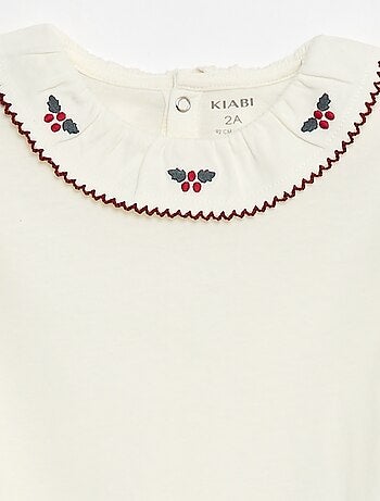 Body avec col claudine et manches longues