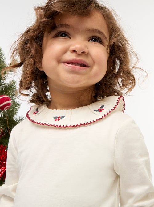 Body avec col claudine et manches longues - Kiabi