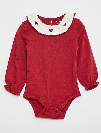 Body avec col claudine et manches longues