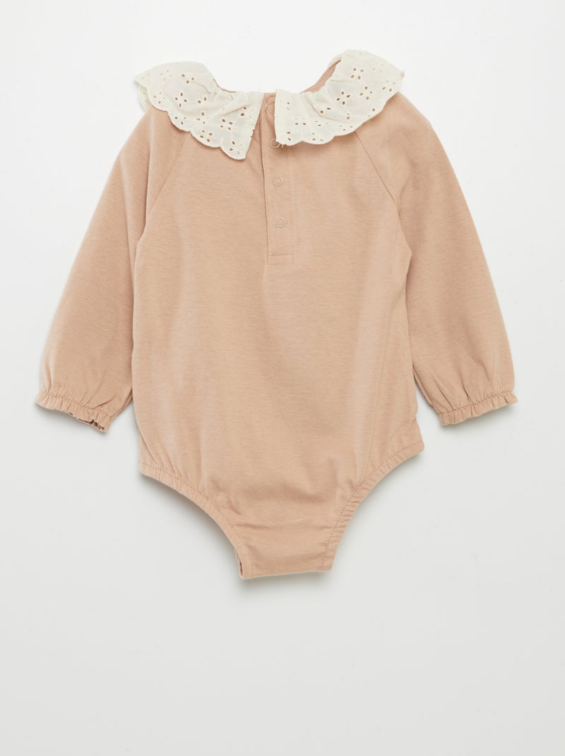Body avec col claudine Marron - Kiabi