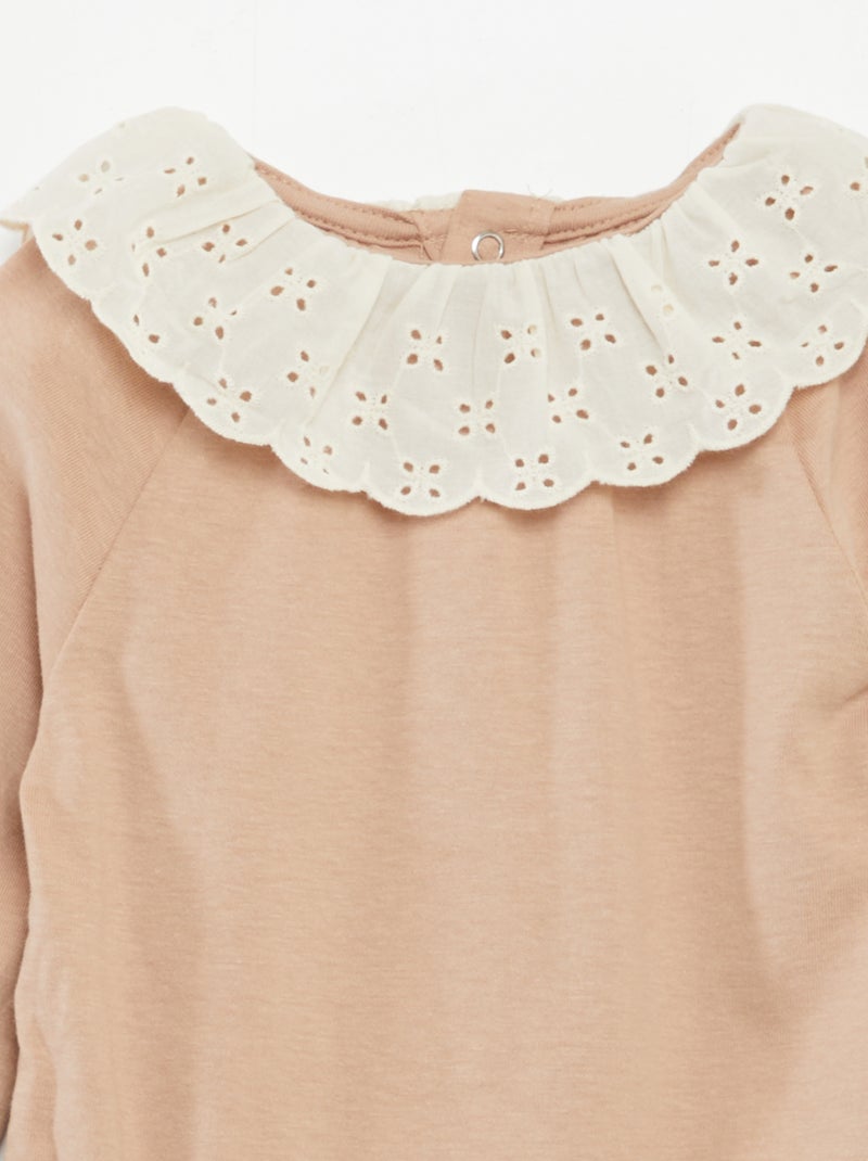 Body avec col claudine Marron - Kiabi