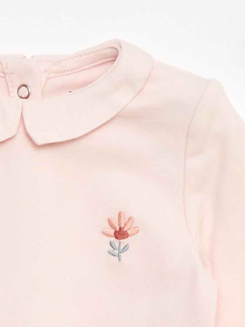 Body avec col claudine Rose - Kiabi