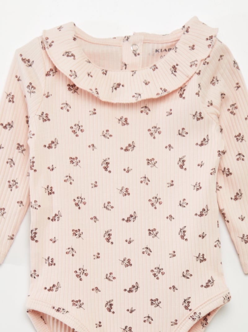 Body avec col collerette - Rose - 1.80€ - Kiabi