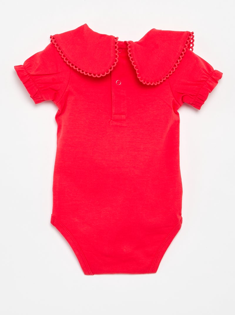 Body avec col fantaisie Rouge - Kiabi