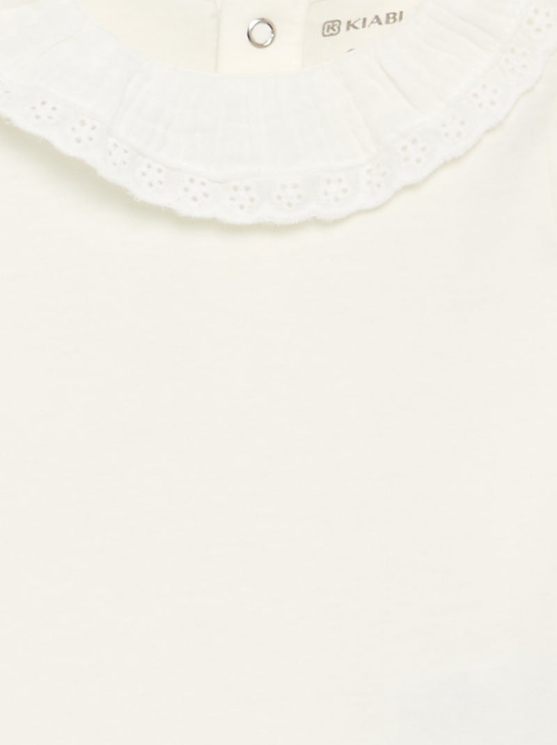 Body avec collerette Blanc - Kiabi