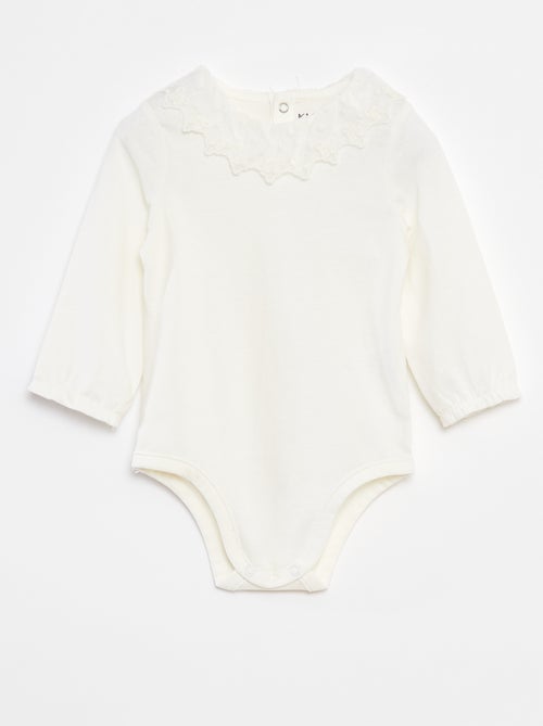 Body avec collerette en dentelle - Kiabi