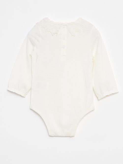 Body avec collerette en dentelle - Kiabi
