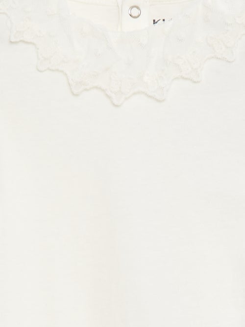 Body avec collerette en dentelle - Kiabi