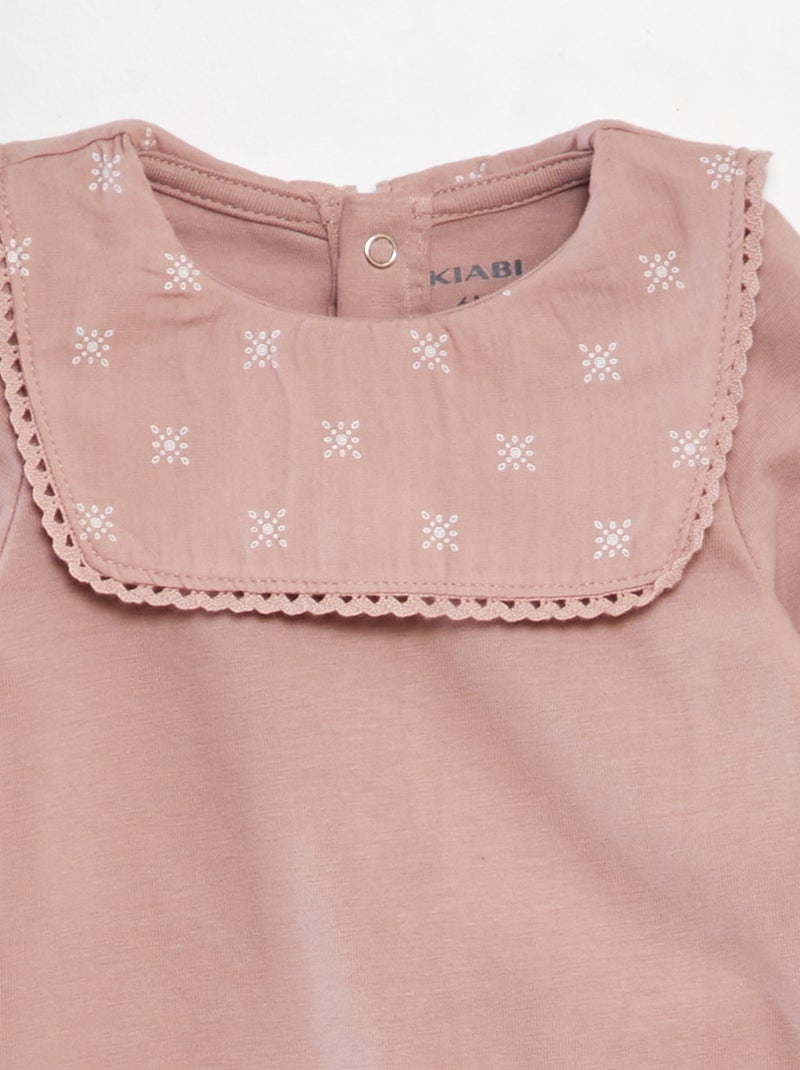 Body avec collerette Rose - Kiabi