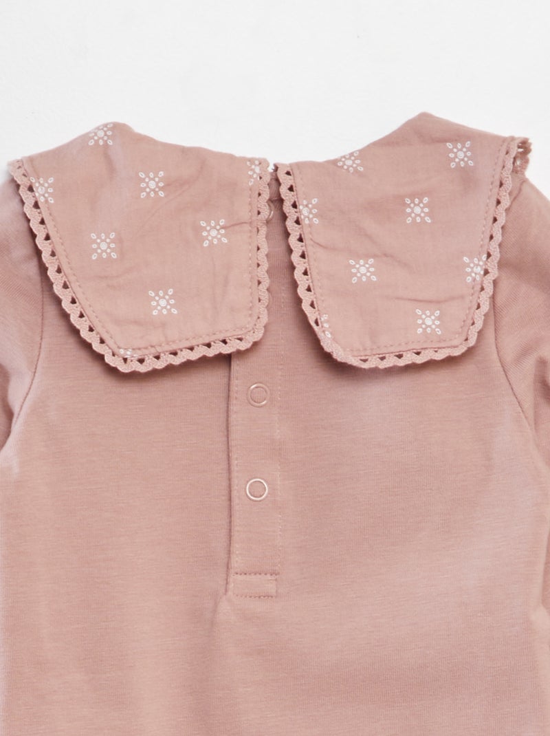 Body avec collerette Rose - Kiabi