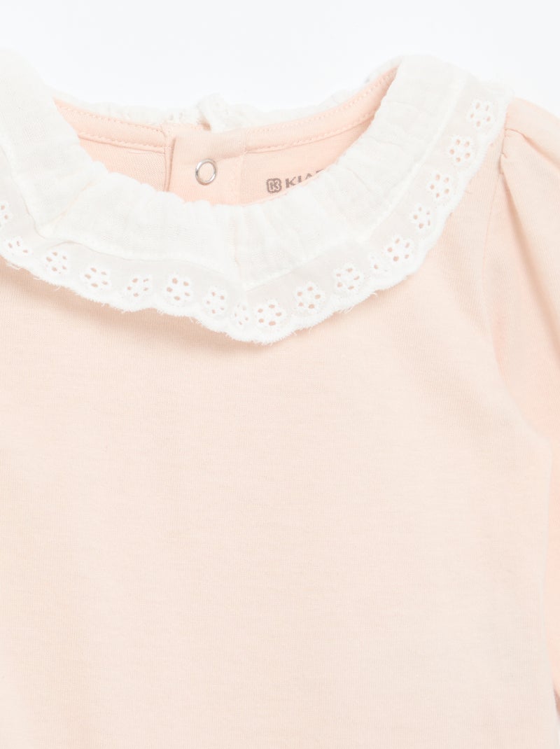 Body avec collerette Rose - Kiabi