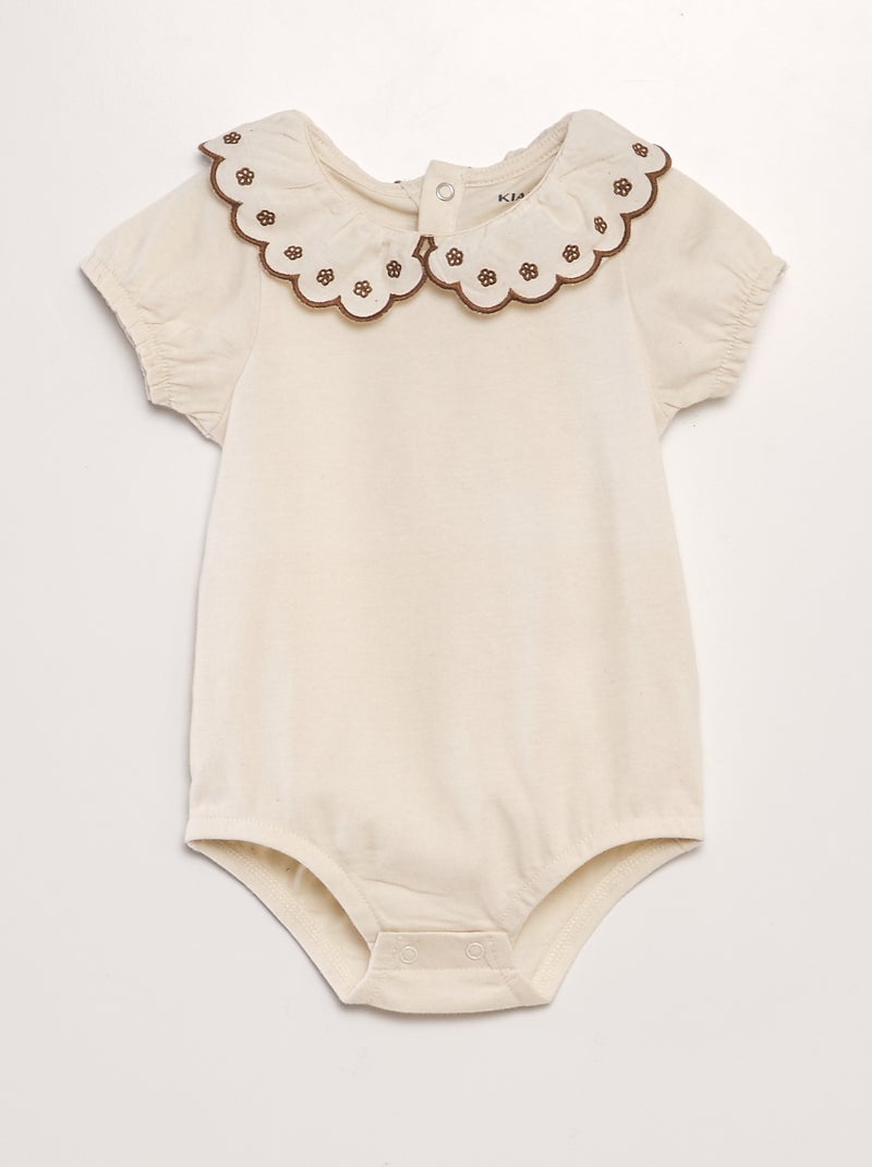 Body avec collerettes Blanc - Kiabi