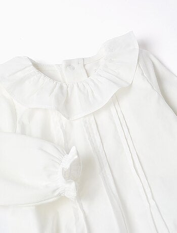 Body avec Détails Plissés et Col à Volants