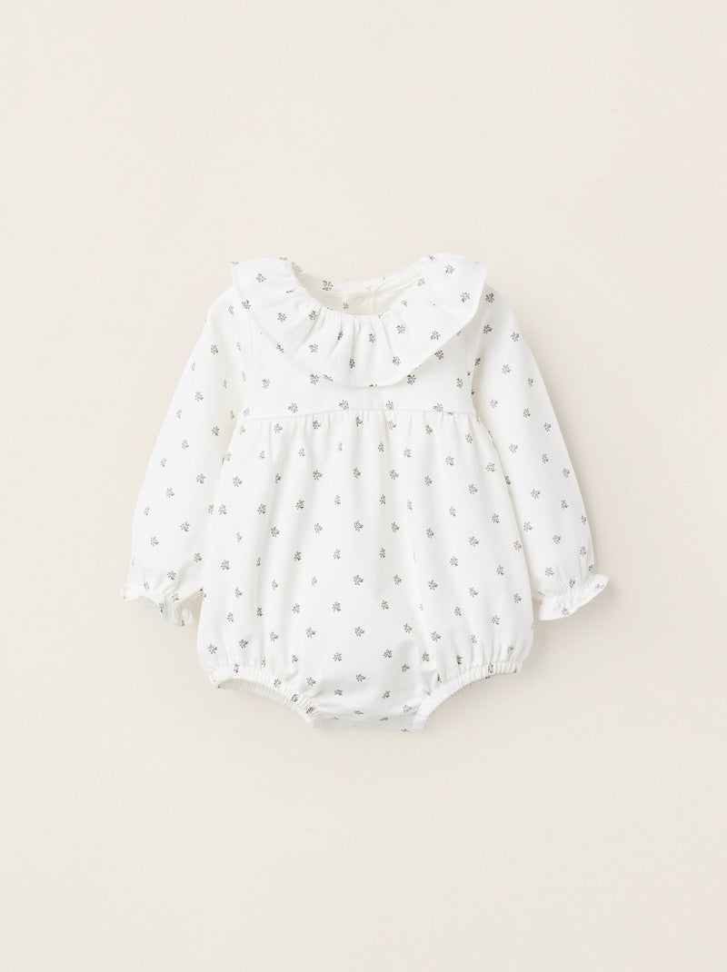 Body avec Motif et Volants Blanc - Kiabi
