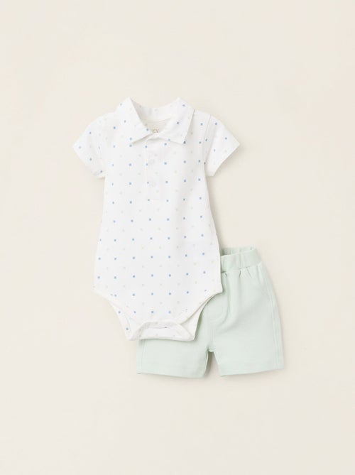 Body avec Motif + Jupe-culotte en Piqué - Kiabi