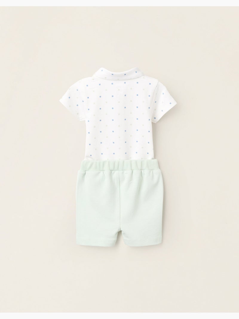 Body avec Motif + Jupe-culotte en Piqué Blanc - Kiabi